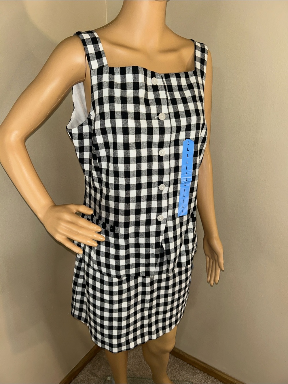 Express Black and White Gingham Mini Dress 2 piece